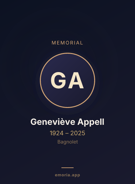 Memorial portrait of Geneviève Appell