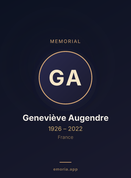 Memorial portrait of Geneviève Augendre