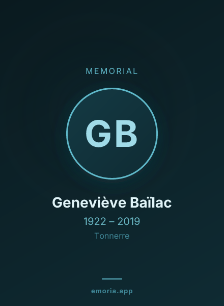 Memorial portrait of Geneviève Baïlac