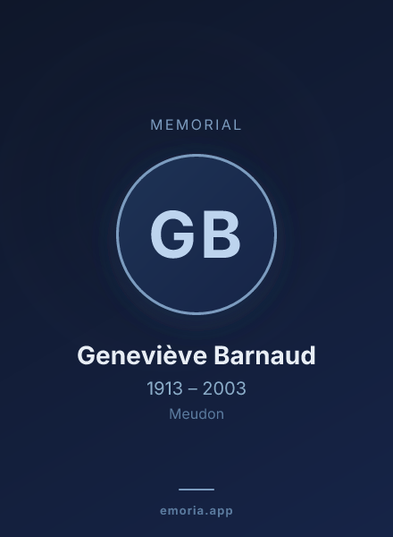 Memorial portrait of Geneviève Barnaud