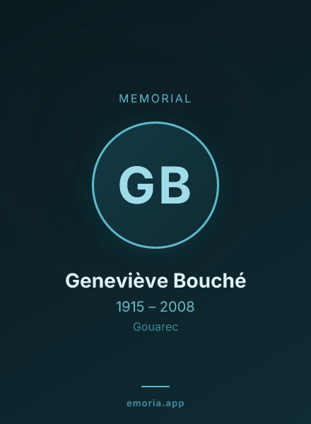 Memorial portrait of Geneviève Bouché