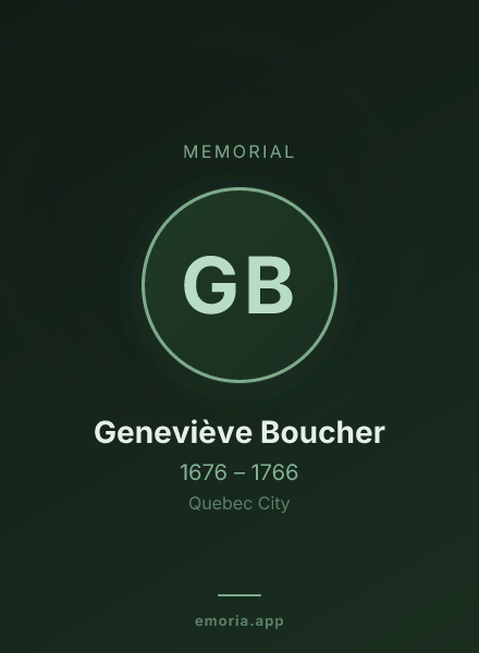 Memorial portrait of Geneviève Boucher