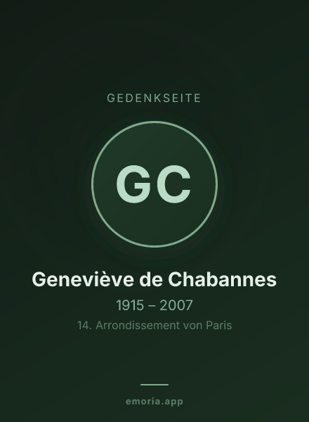 Gedenkportrait von Geneviève de Chabannes
