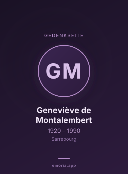 Gedenkportrait von Geneviève de Montalembert