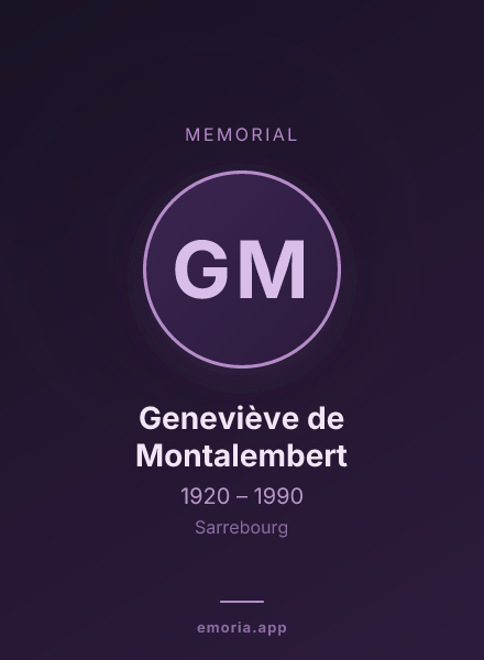 Memorial portrait of Geneviève de Montalembert