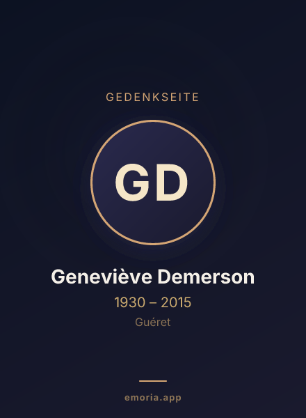 Gedenkportrait von Geneviève Demerson