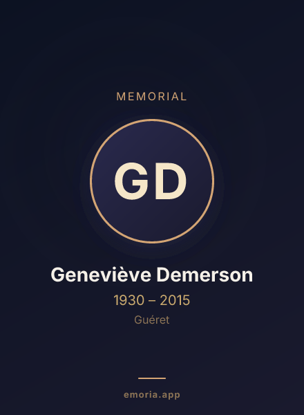 Memorial portrait of Geneviève Demerson