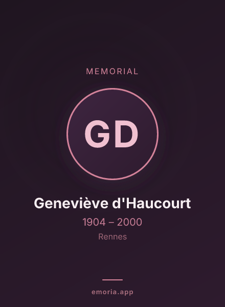 Memorial portrait of Geneviève d'Haucourt