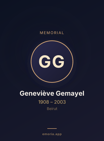 Memorial portrait of Geneviève Gemayel