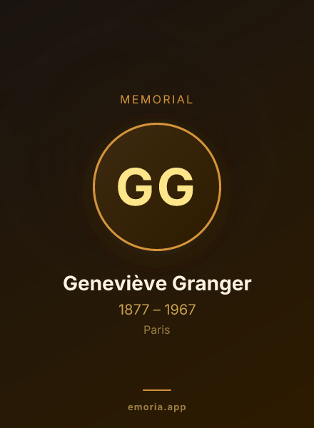 Memorial portrait of Geneviève Granger