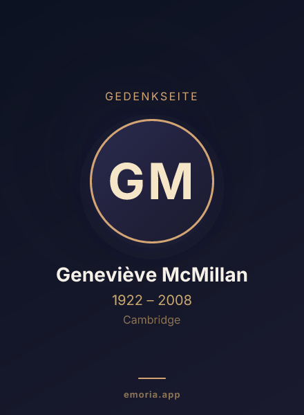 Gedenkportrait von Geneviève McMillan