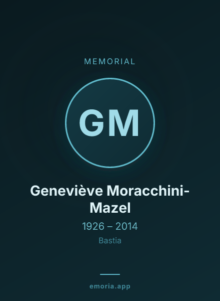 Memorial portrait of Geneviève Moracchini-Mazel