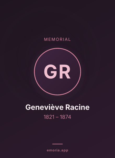 Memorial portrait of Geneviève Racine