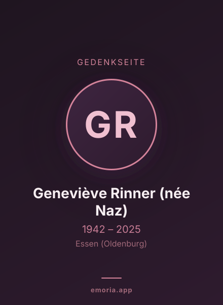 Gedenkportrait von Geneviève Rinner