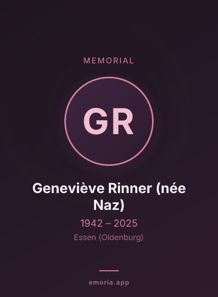 Memorial portrait of Geneviève Rinner