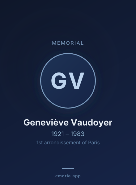 Memorial portrait of Geneviève Vaudoyer