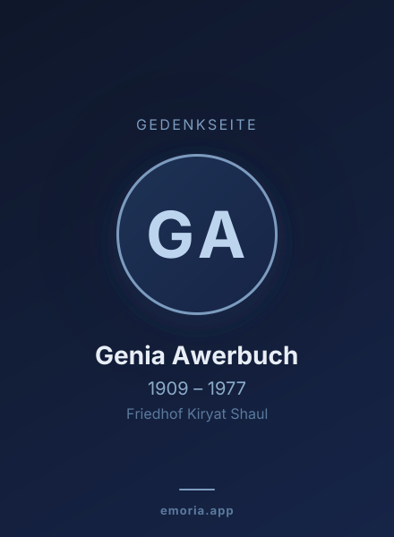 Gedenkportrait von Genia Awerbuch