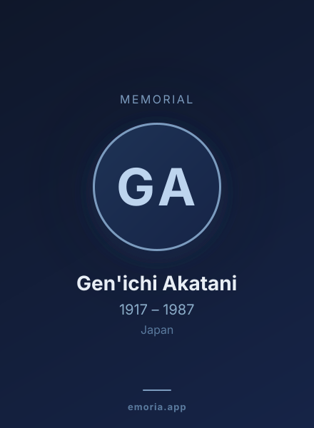Memorial portrait of Gen'ichi Akatani