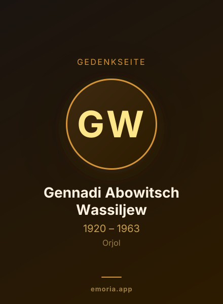 Gedenkportrait von Gennadi Abowitsch Wassiljew
