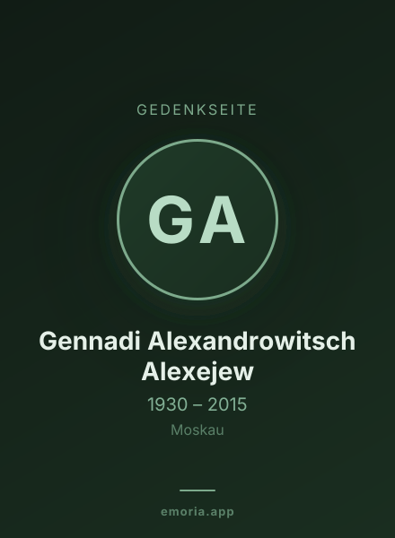 Gedenkportrait von Gennadi Alexandrowitsch Alexejew