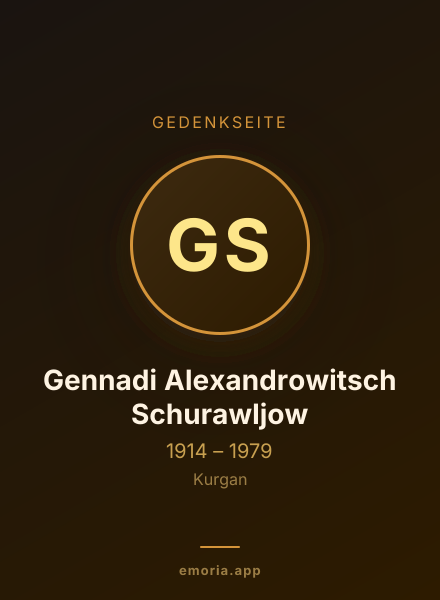 Gedenkportrait von Gennadi Alexandrowitsch Schurawljow