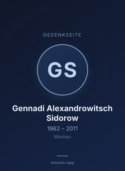 Gedenkportrait von Gennadi Alexandrowitsch Sidorow