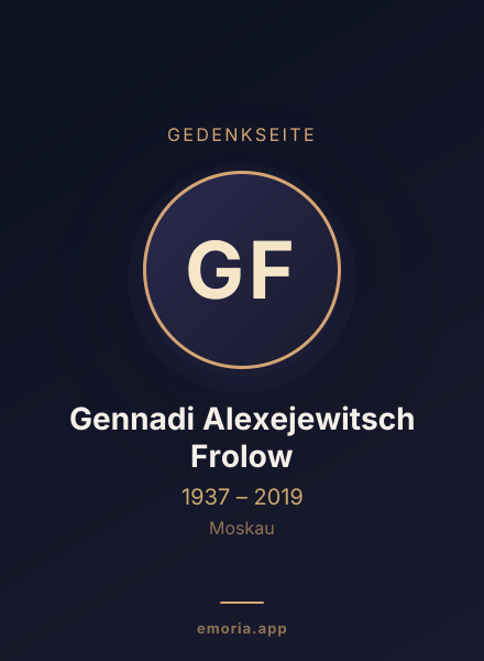 Gedenkportrait von Gennadi Alexejewitsch Frolow