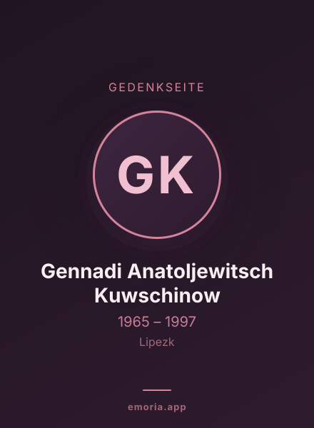 Gedenkportrait von Gennadi Anatoljewitsch Kuwschinow