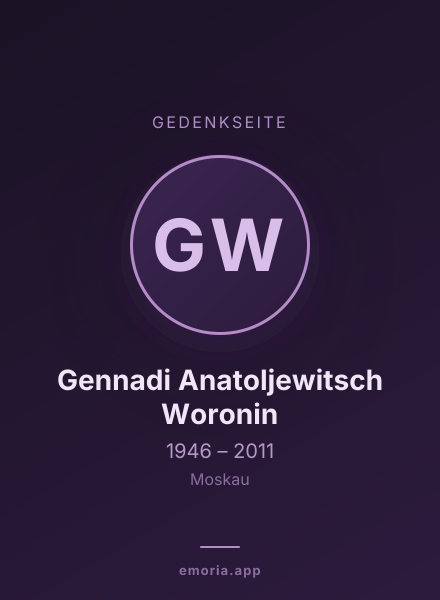 Gedenkportrait von Gennadi Anatoljewitsch Woronin