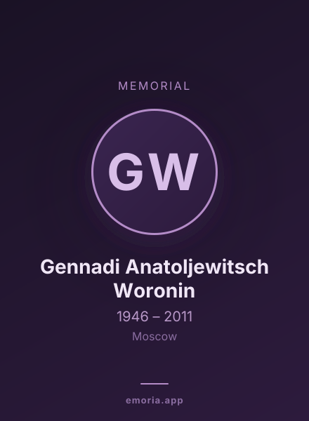 Memorial portrait of Gennadi Anatoljewitsch Woronin