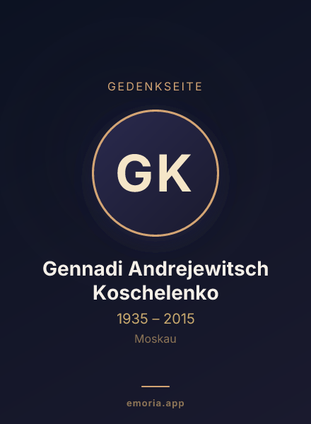 Gedenkportrait von Gennadi Andrejewitsch Koschelenko