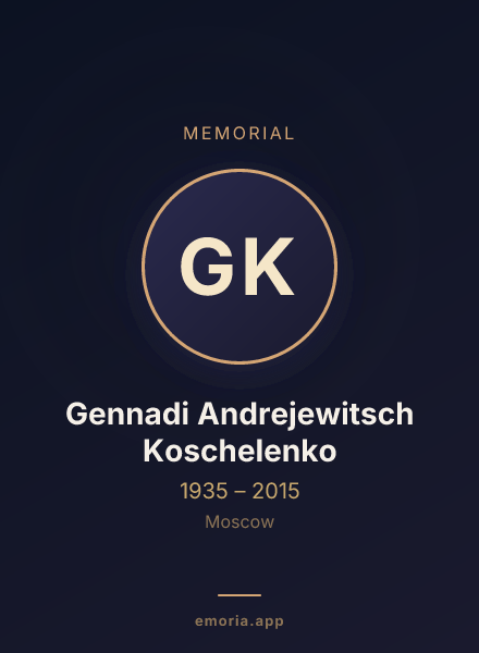 Memorial portrait of Gennadi Andrejewitsch Koschelenko