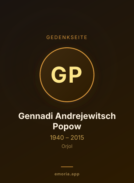 Gedenkportrait von Gennadi Andrejewitsch Popow