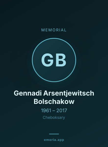Memorial portrait of Gennadi Arsentjewitsch Bolschakow