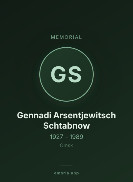 Memorial portrait of Gennadi Arsentjewitsch Schtabnow
