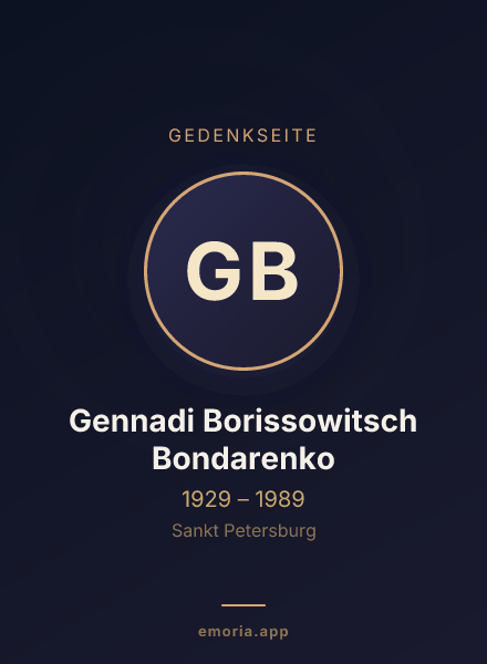 Gedenkportrait von Gennadi Borissowitsch Bondarenko