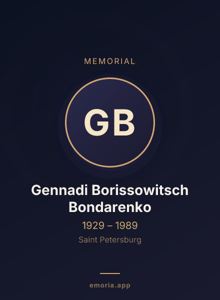 Memorial portrait of Gennadi Borissowitsch Bondarenko