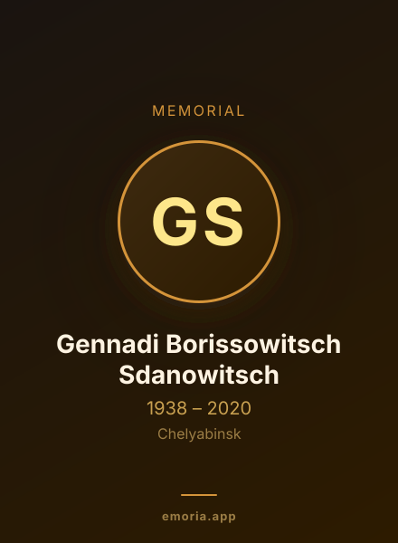 Memorial portrait of Gennadi Borissowitsch Sdanowitsch