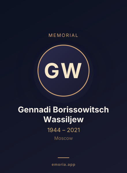 Memorial portrait of Gennadi Borissowitsch Wassiljew