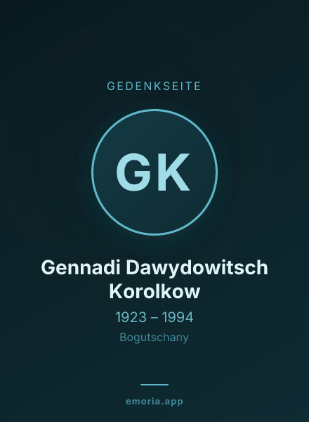 Gedenkportrait von Gennadi Dawydowitsch Korolkow