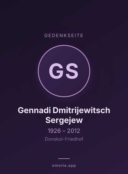 Gedenkportrait von Gennadi Dmitrijewitsch Sergejew