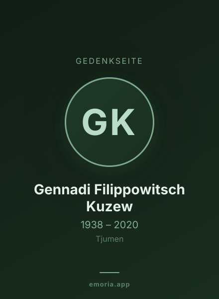 Gedenkportrait von Gennadi Filippowitsch Kuzew