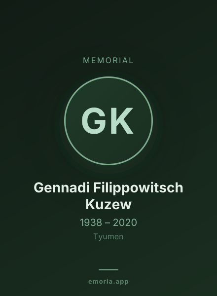 Memorial portrait of Gennadi Filippowitsch Kuzew