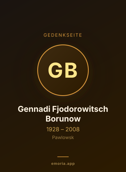 Gedenkportrait von Gennadi Fjodorowitsch Borunow