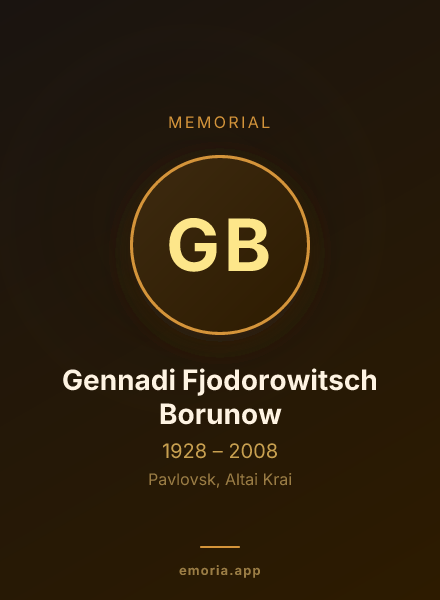 Memorial portrait of Gennadi Fjodorowitsch Borunow