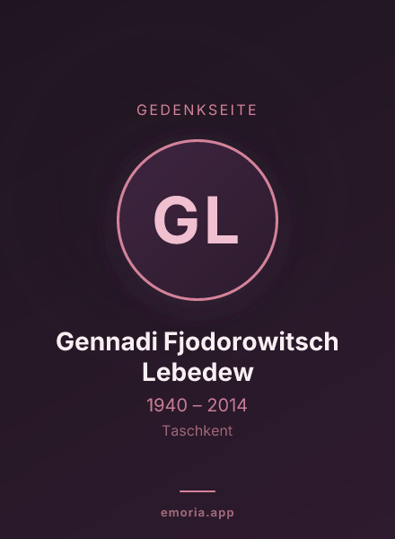 Gedenkportrait von Gennadi Fjodorowitsch Lebedew
