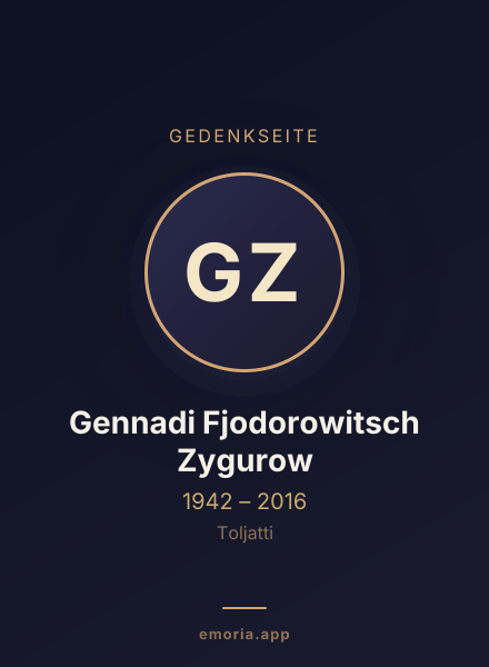 Gedenkportrait von Gennadi Fjodorowitsch Zygurow