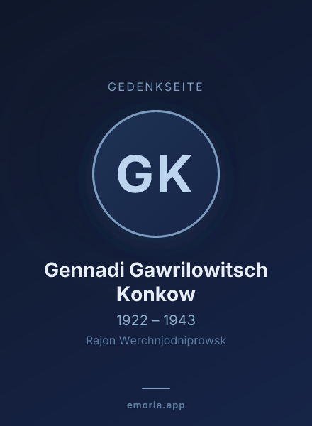 Gedenkportrait von Gennadi Gawrilowitsch Konkow
