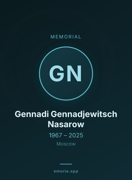 Memorial portrait of Gennadi Gennadjewitsch Nasarow