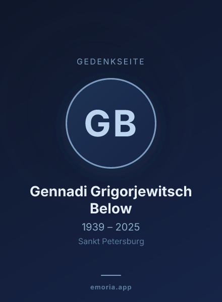 Gedenkportrait von Gennadi Grigorjewitsch Below